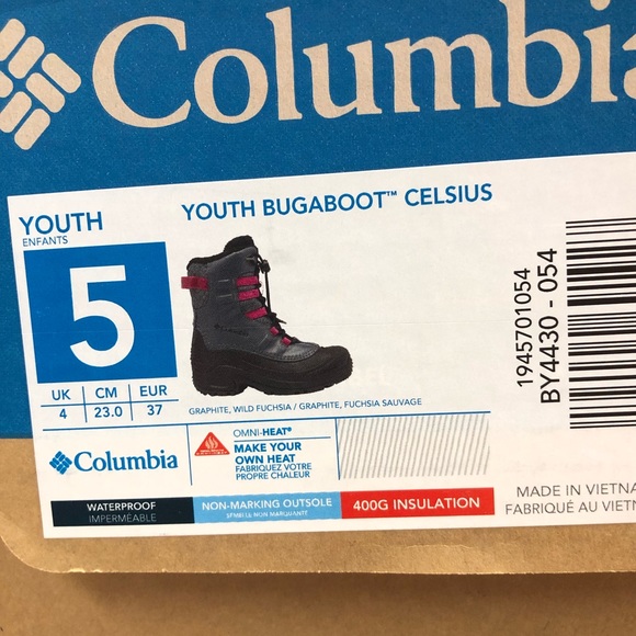 Columbia Youth Bugaboot Celsius Omni-Heat Waterproof Snow Boot - Picture 10 of 13
